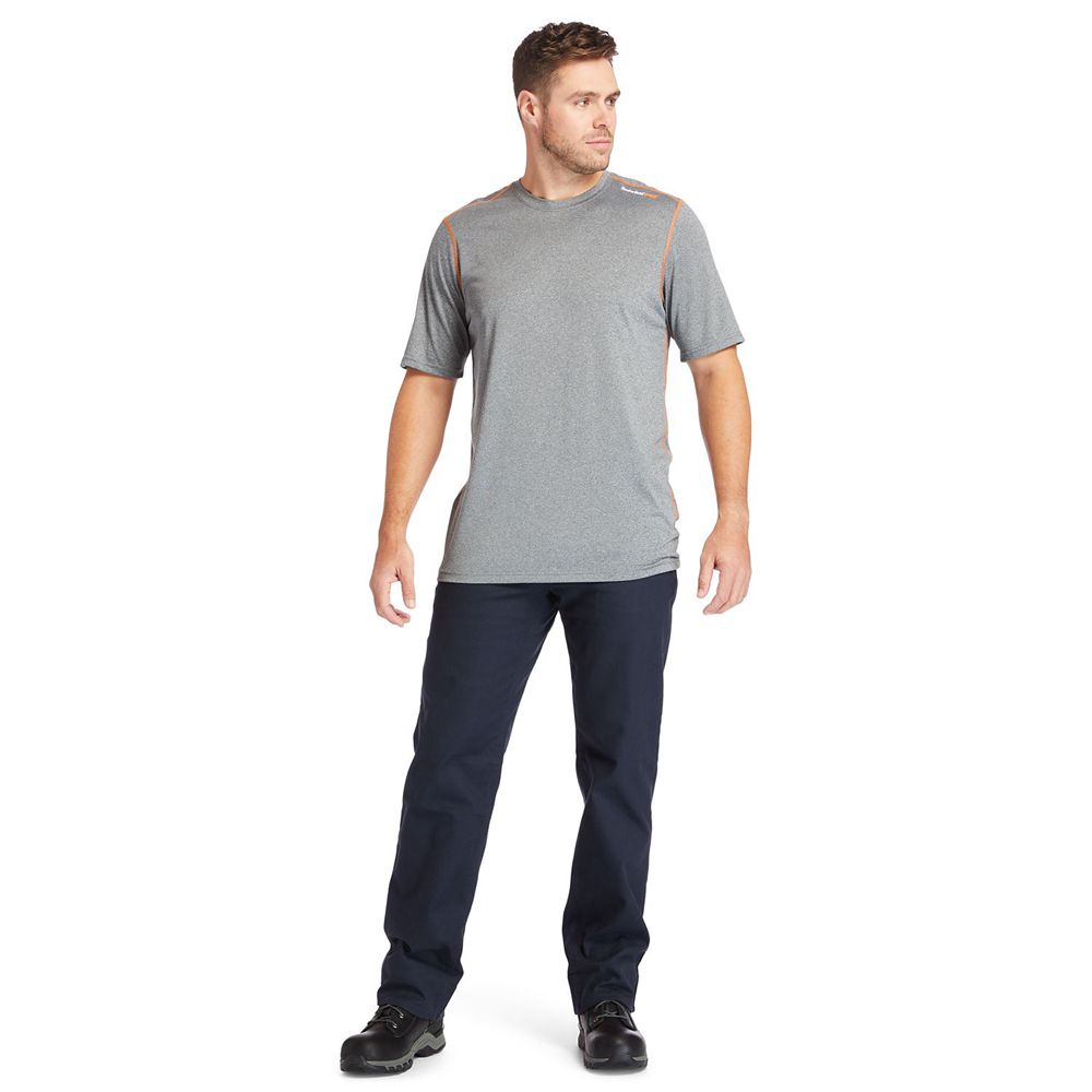 Tricouri Timberland Barbati Gri - Pro® Big & Tall Wicking Good Sport Short-Sleeve - Romania - UFQLXO